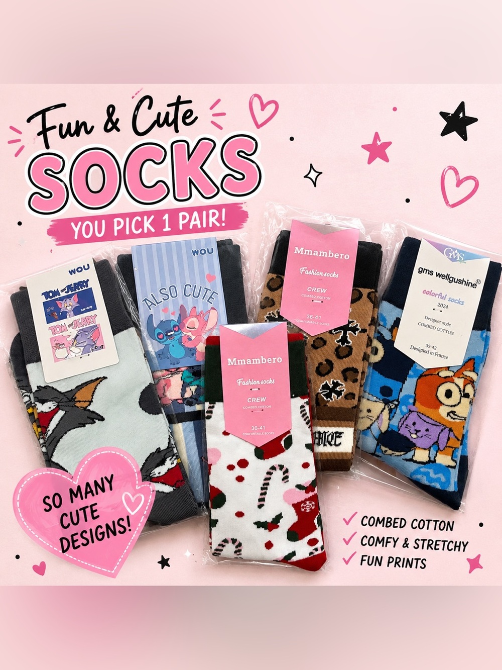 1 pair of crew socks